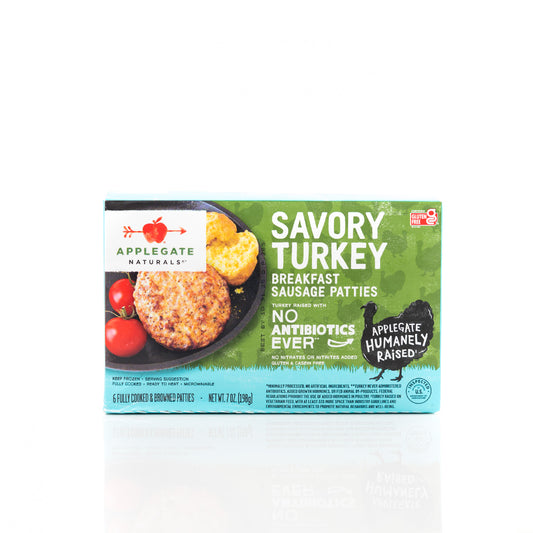 Applegate Natural Savory Turkey Breakfast Sausages Patties 198g