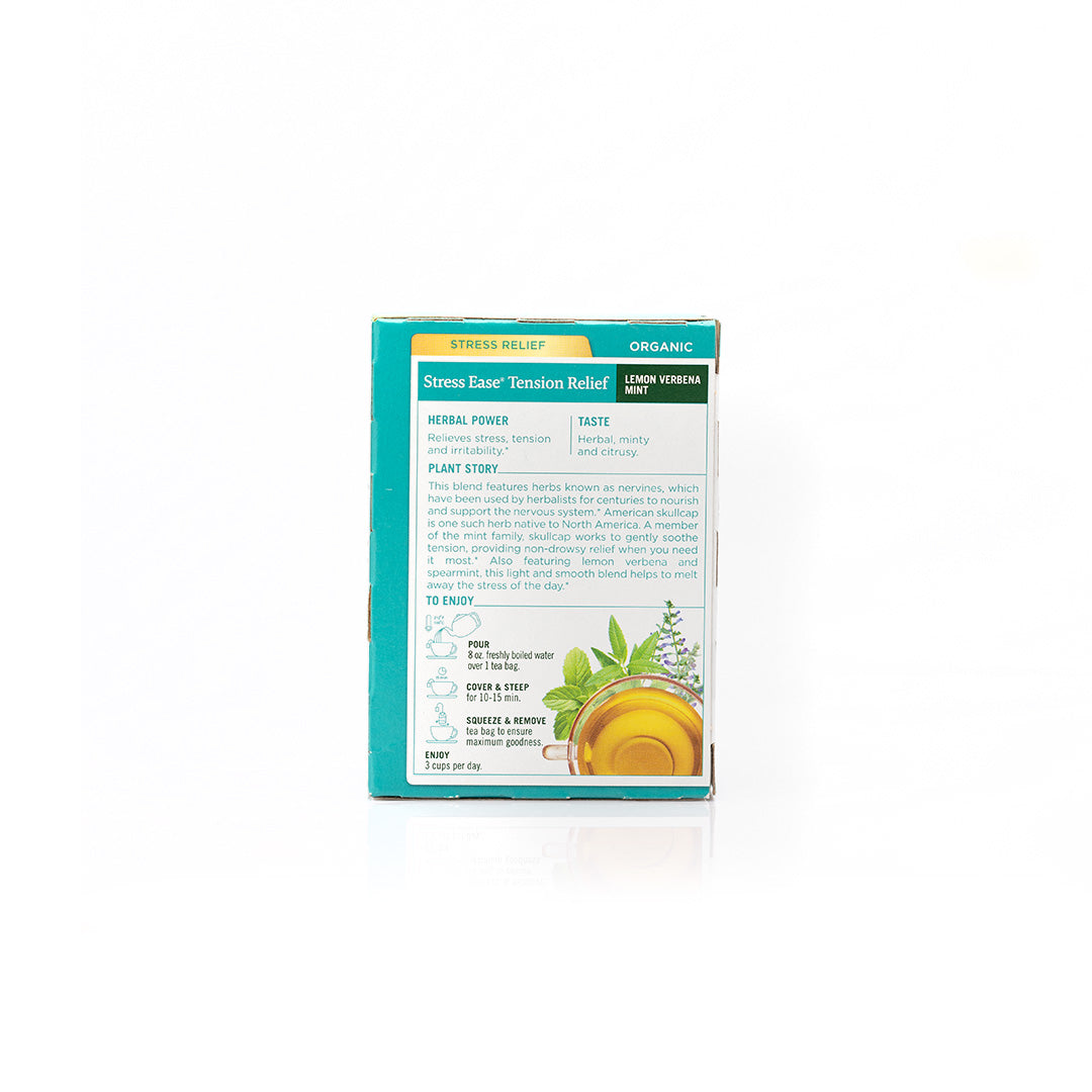 Traditional Medicinals Organic Stress Ease Lemon Verbena Mint 16 Tea Bags
