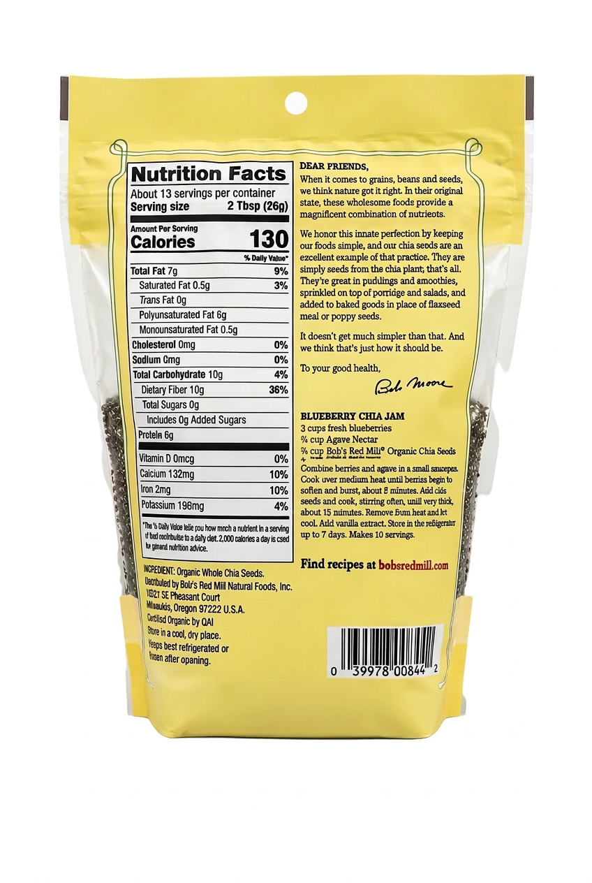 Bob's Red Mill Organic Whole Chia Seeds 340g