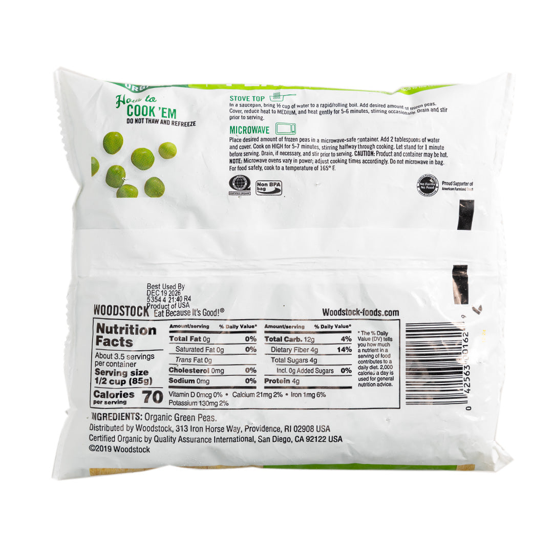 Woodstock Organic Green Peas 283g