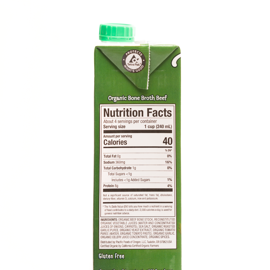 Pacific Foods Organic Bone Broth Beef 946mL