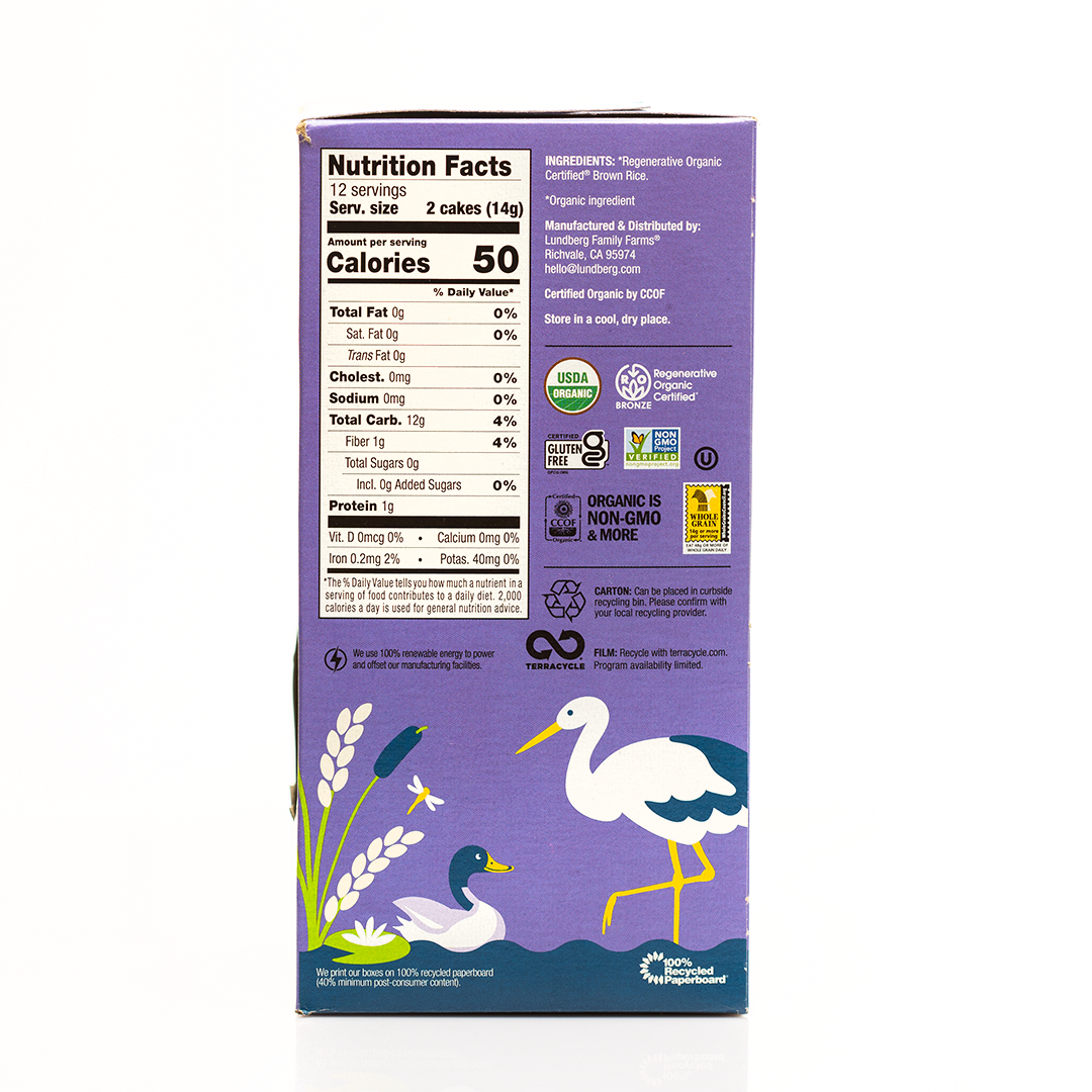 Lundberg Organic Thin Stackers Brown Rice 168g