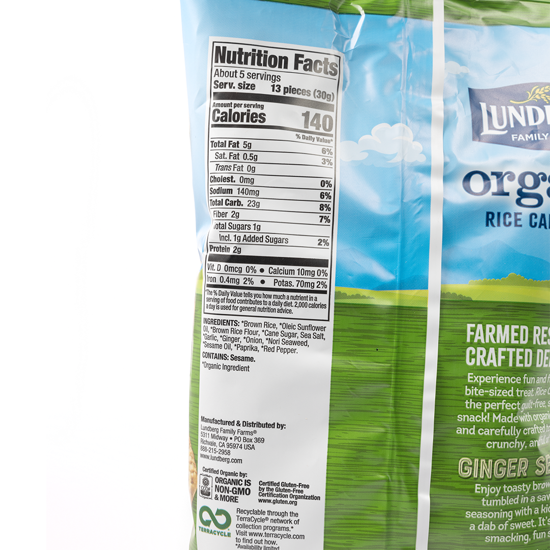 Lundberg Ginger Seaweed Rice Cake Minis 142g