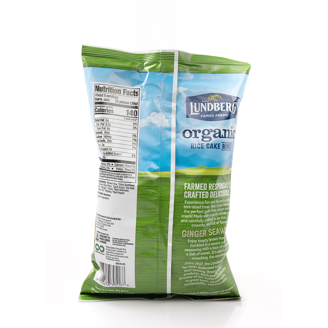 Lundberg Ginger Seaweed Rice Cake Minis 142g