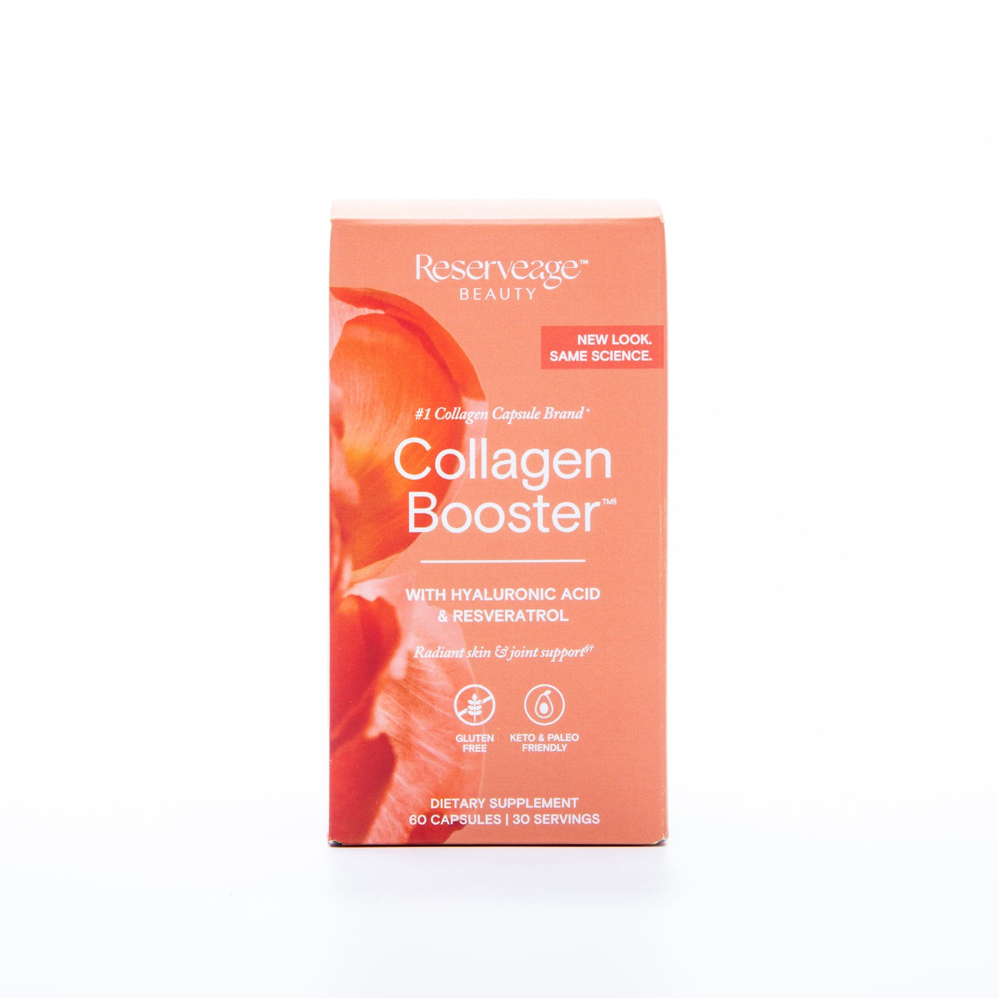 Reserveage Beauty Collagen Booster with Hyaluronic Acid and Resveratrol 60 Capsules