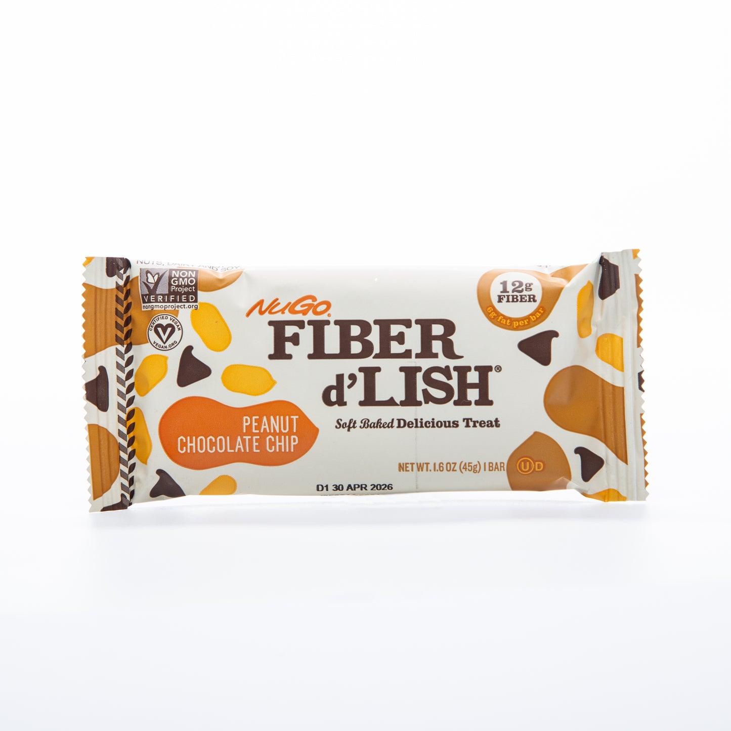 Nugo Fiber Peanut Chocolate Chip 45g