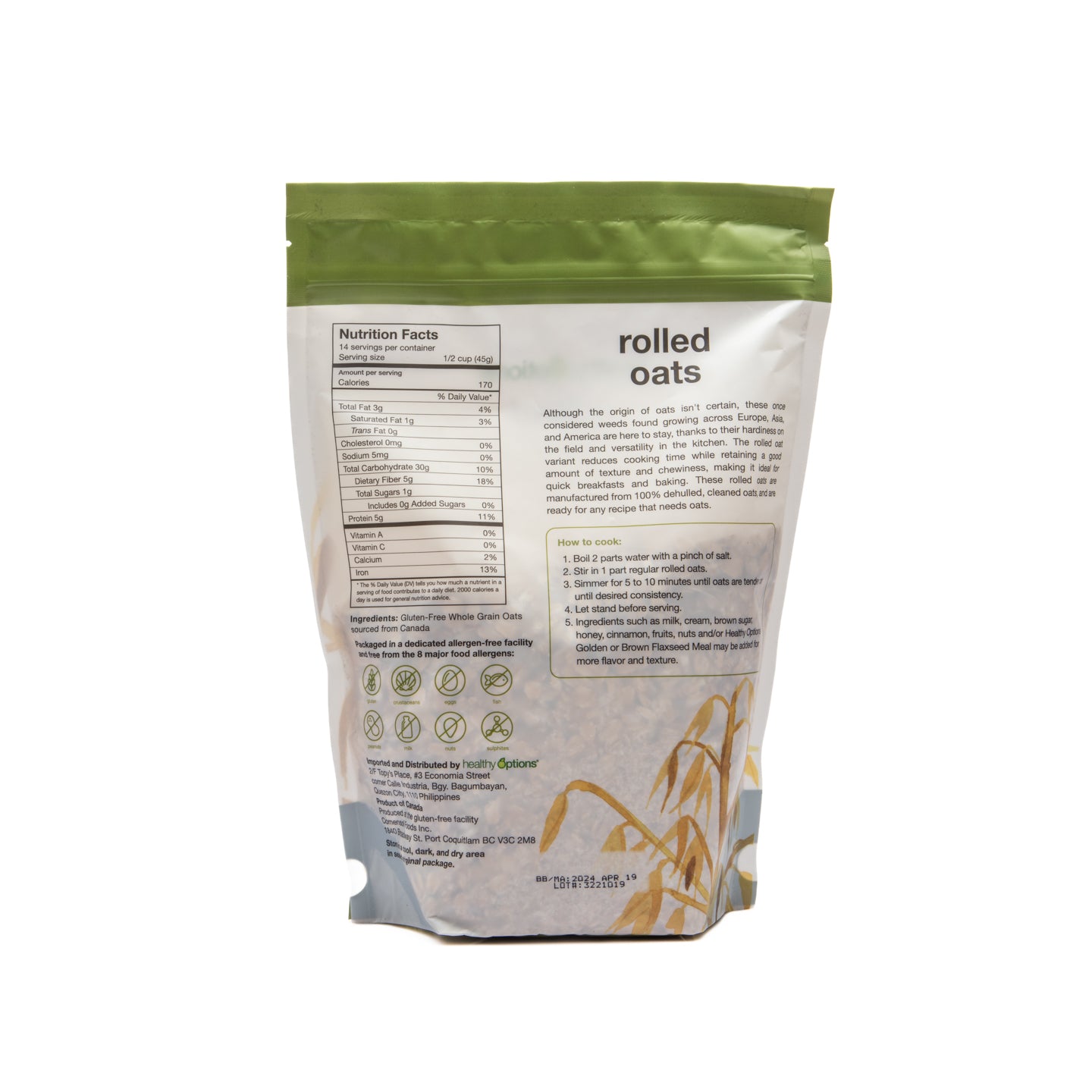 Healthy Options Regular Rolled Oats 652g