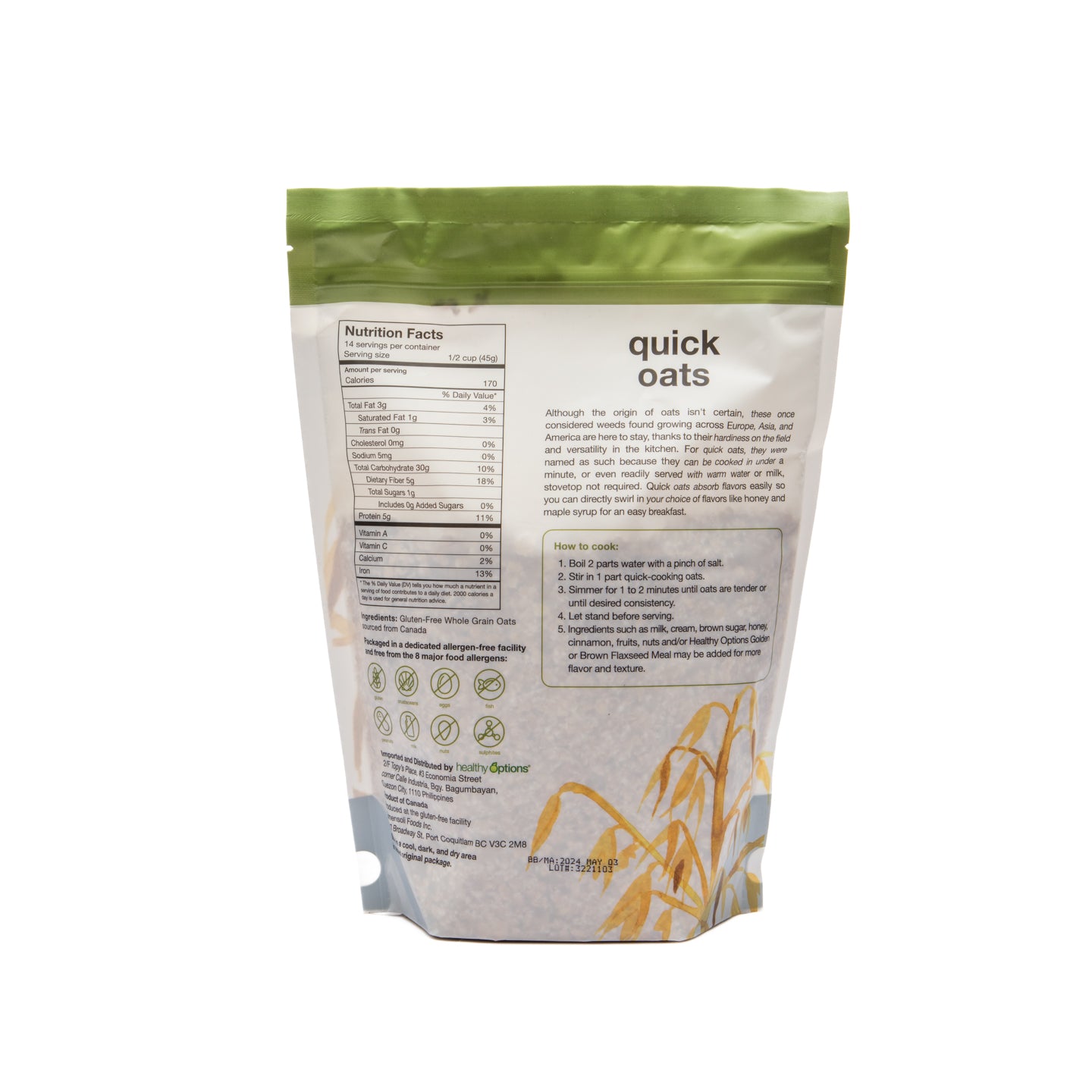 Healthy Options Quick Oats 652g