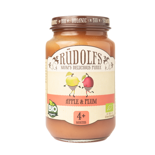 Rudolfs Organic Apple & Plum Puree 6+ Months Stage 2 190g