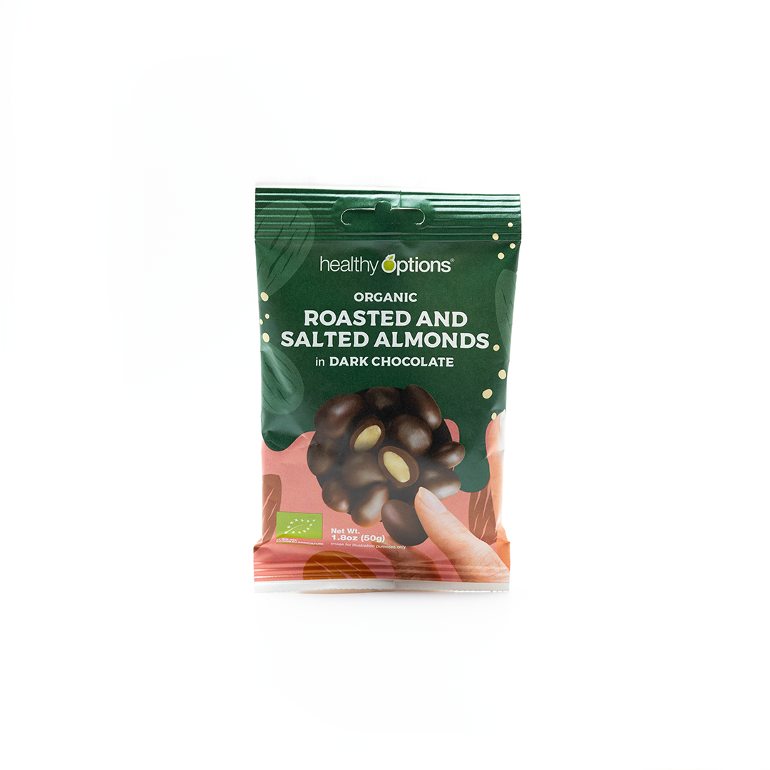 Healthy Options Organic Almonds in Dark Chocolate 50g