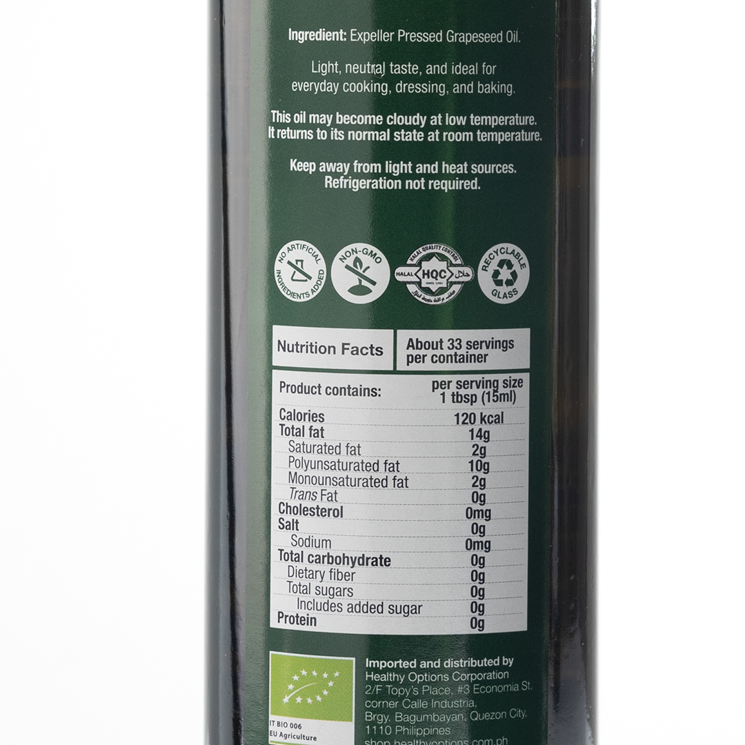 Healthy Options Grapeseed Oil 500ml