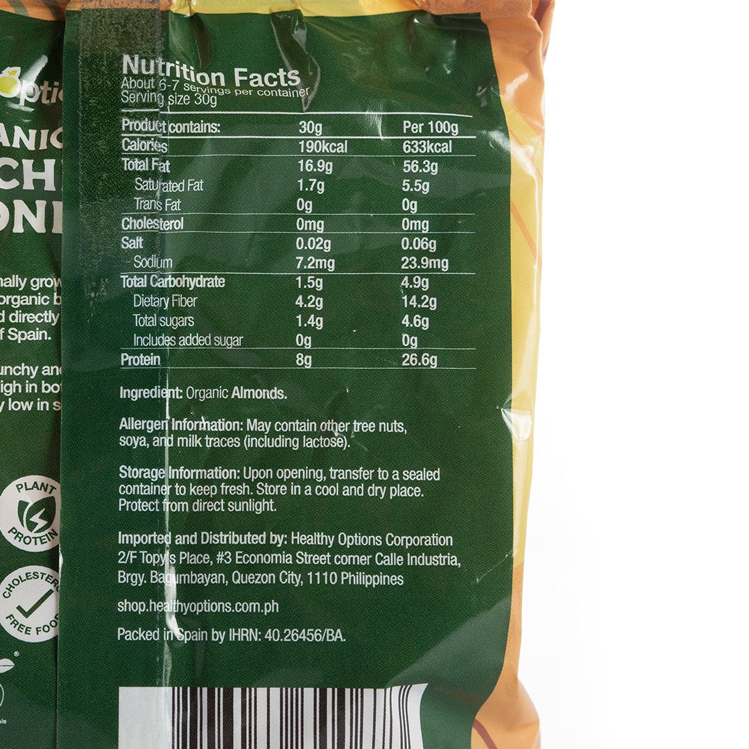 Healthy Options Organic Blanched Almonds 200g