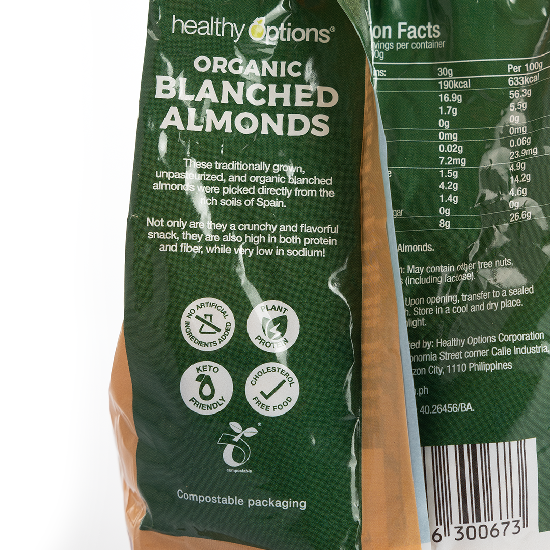 Healthy Options Organic Blanched Almonds 200g