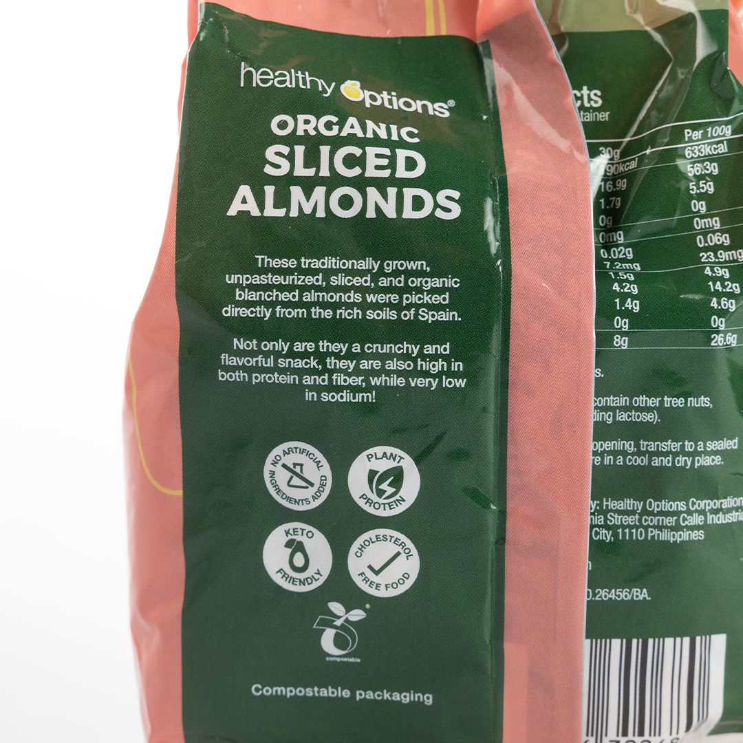 Healthy Options Organic Sliced Almonds 200g