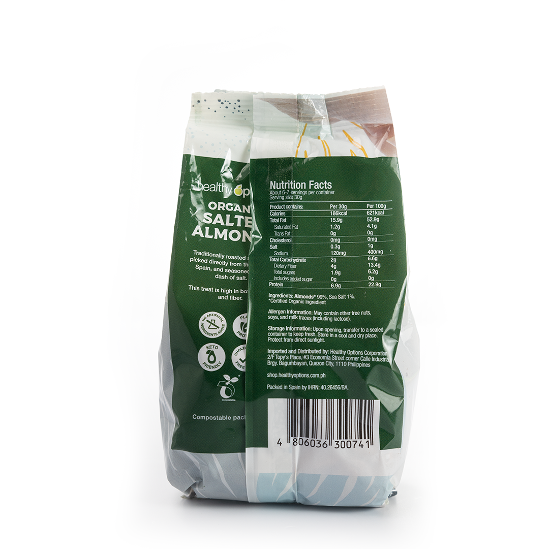 Healthy Options Organic Salted Almonds 200g