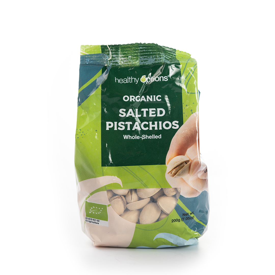 Healthy Options Organic Salted Whole-Shelled Pistachios 200g