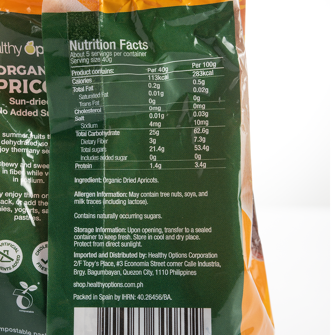 Healthy Options Organic Apricots 200g