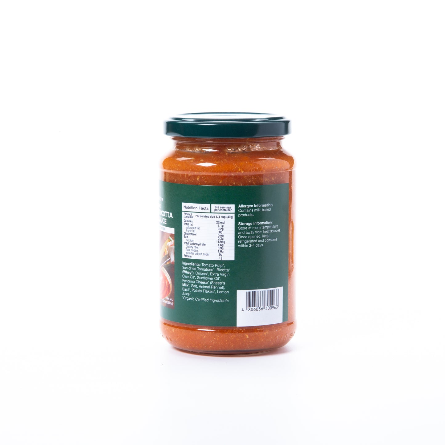 Healthy Options Organic Tomato & Ricotta Pasta Sauce with Pecorino Cheese 350g