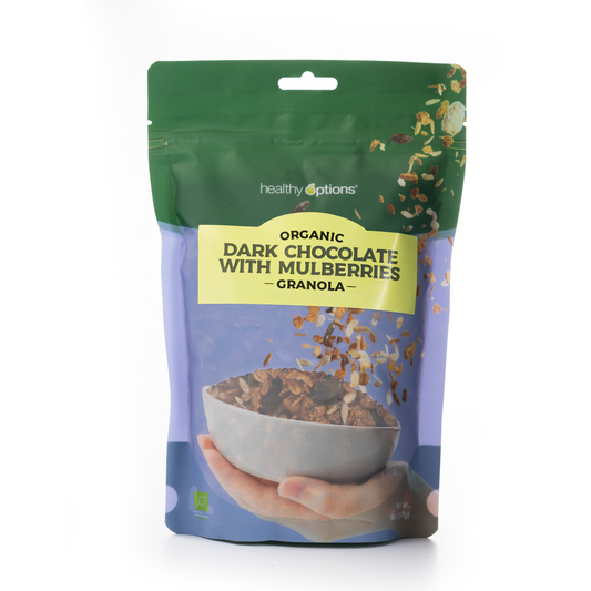 Healthy Options Organic Dark Chocolate with Mulberries Granola 397g
