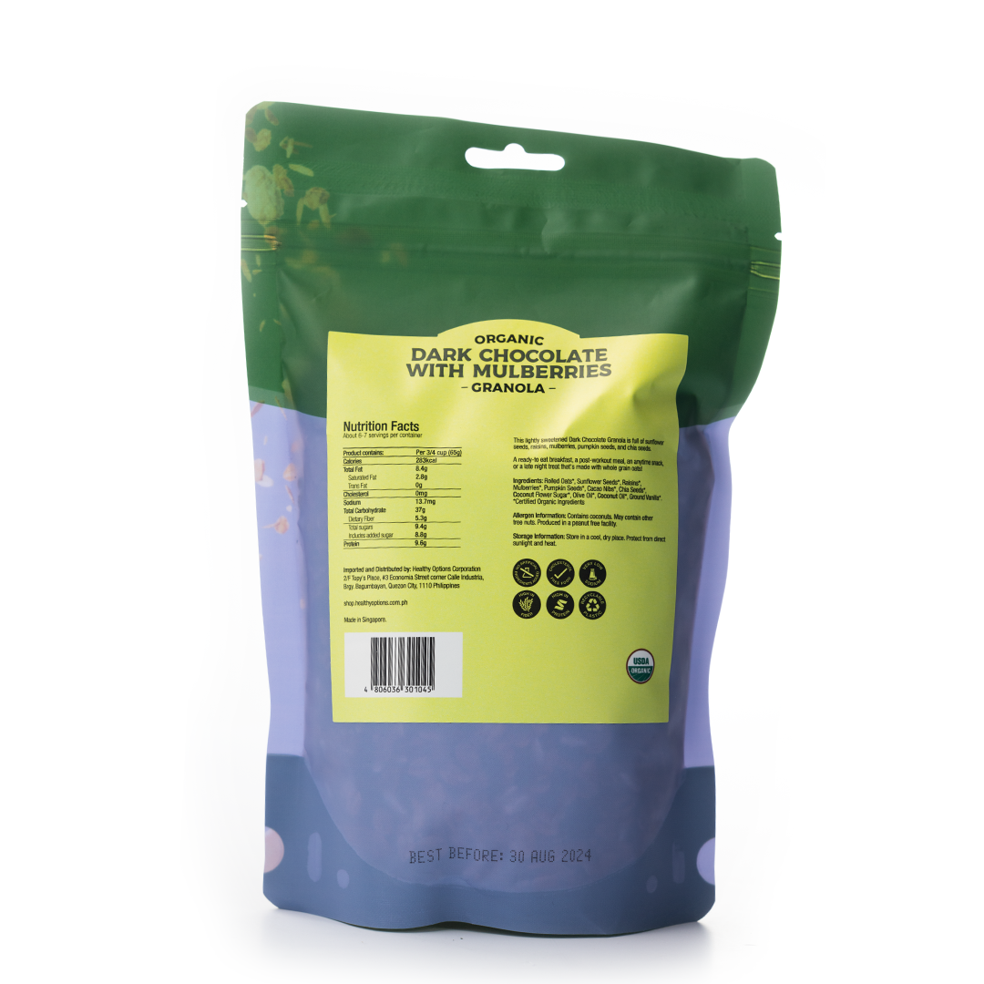 Healthy Options Organic Dark Chocolate with Mulberries Granola 397g