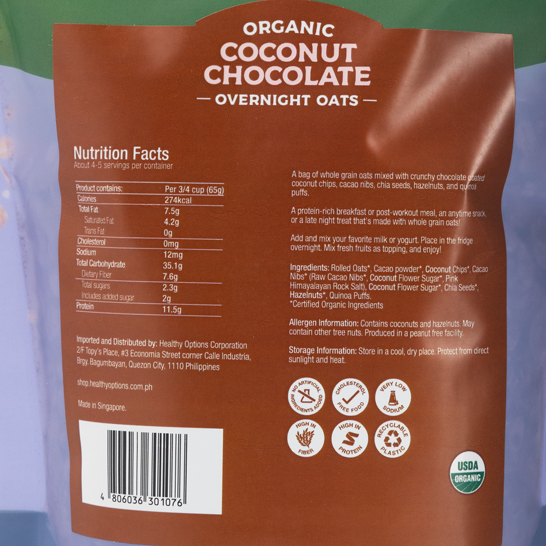 Healthy Options Organic Coconut Chocolate Overnight Oats 300g