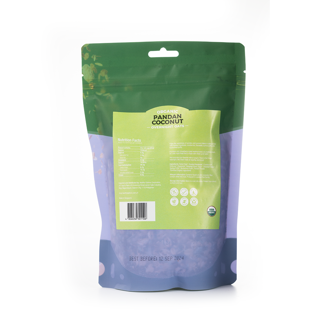 Healthy Options Organic Pandan Coconut Overnight Oats 300g