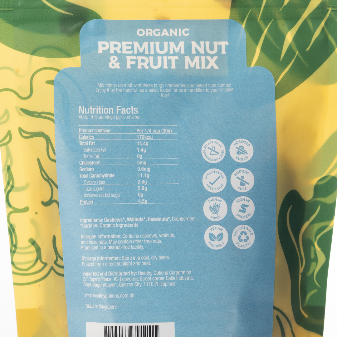 Healthy Options Organic Premium Nut & Fruit Mix 142g