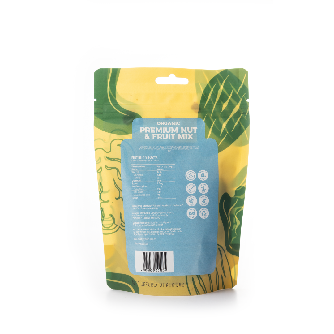 Healthy Options Organic Premium Nut & Fruit Mix 142g