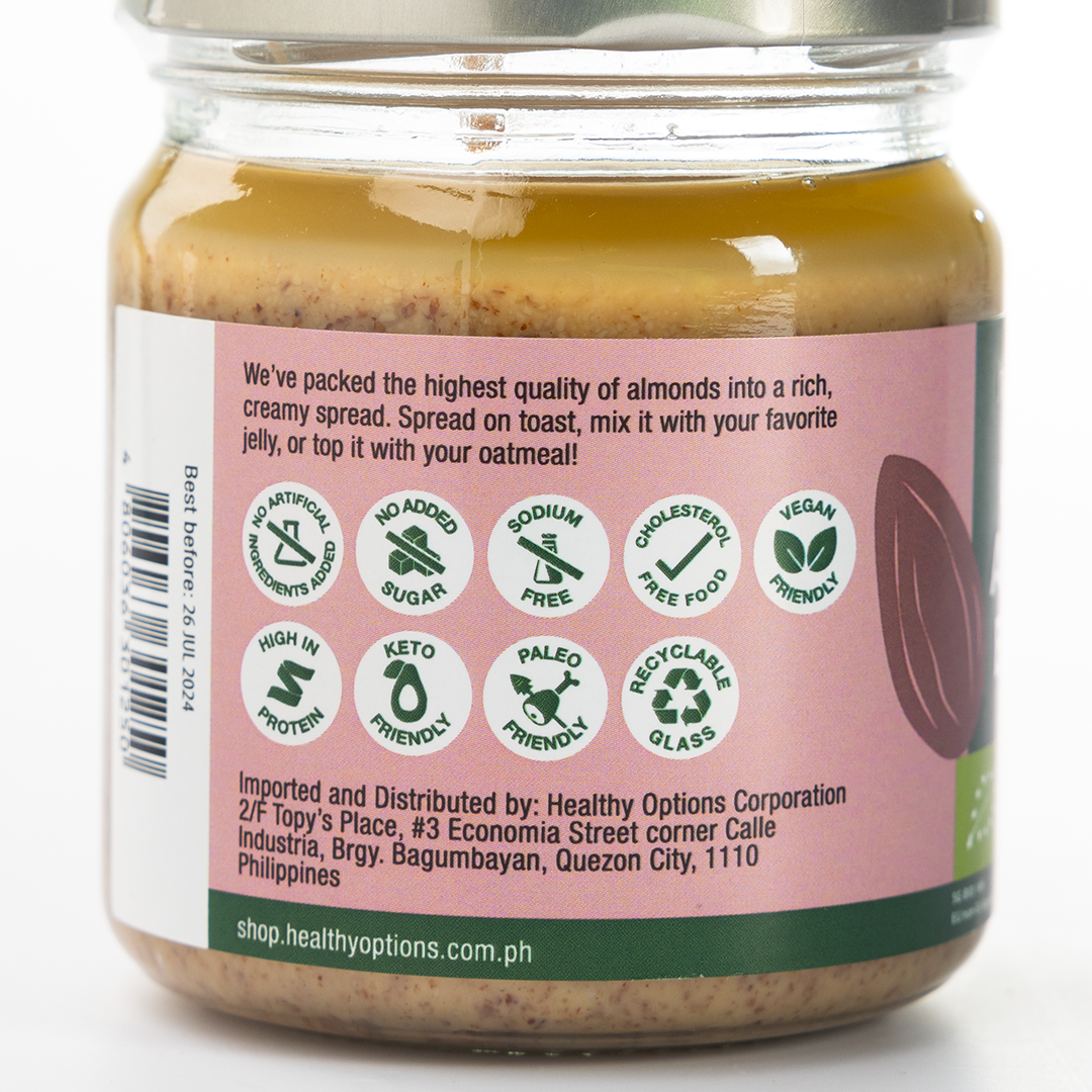 Healthy Options Organic Almond Butter 175g