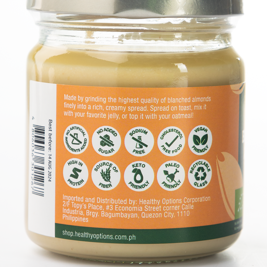 Healthy Options Organic Blanched Almond Butter 175g