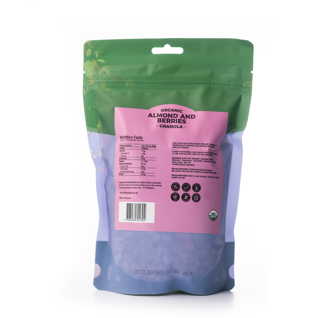 Healthy Options Organic Almond and Berries Granola 397g