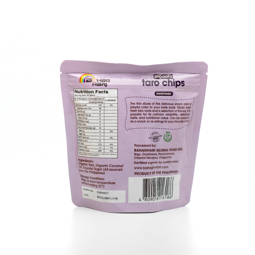 Bahaghari Organic Sweetened Taro Chips 60g