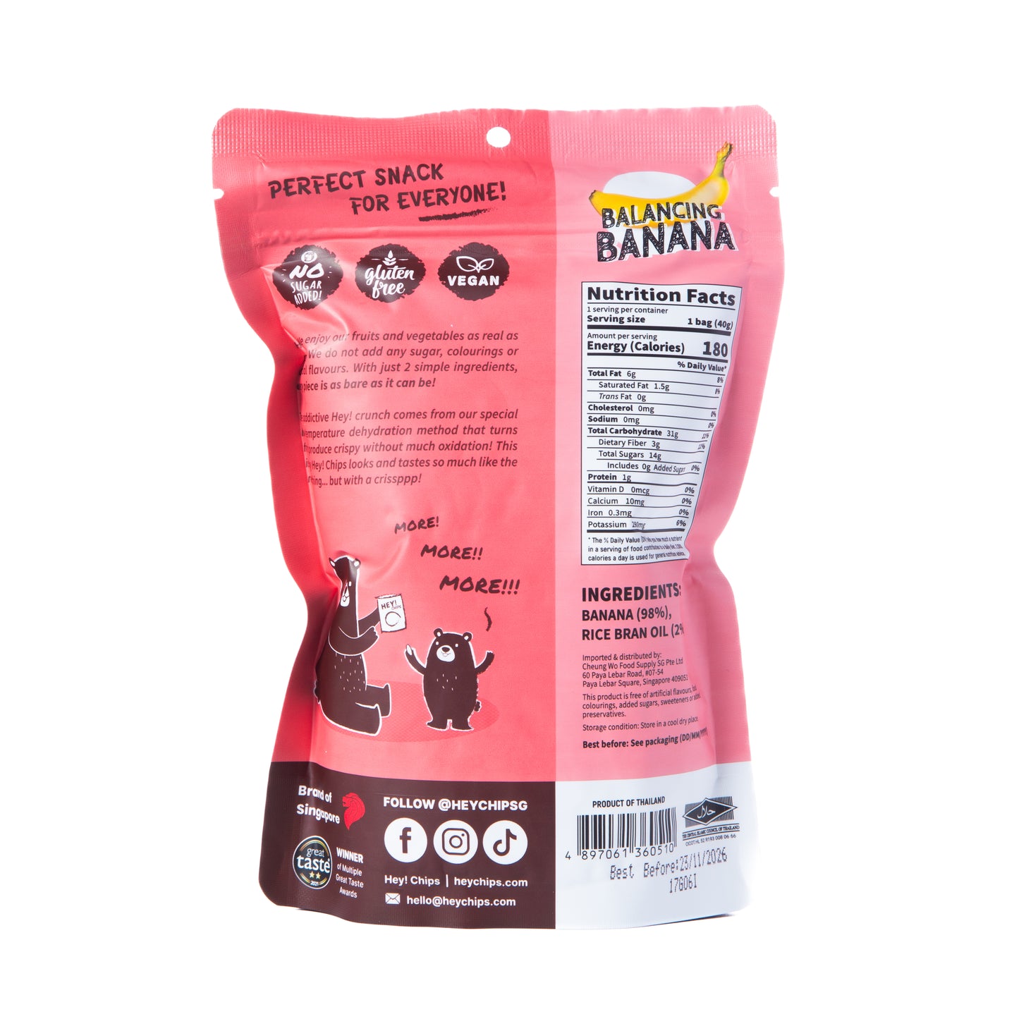 Hey! Chips Banana Crisps 40g