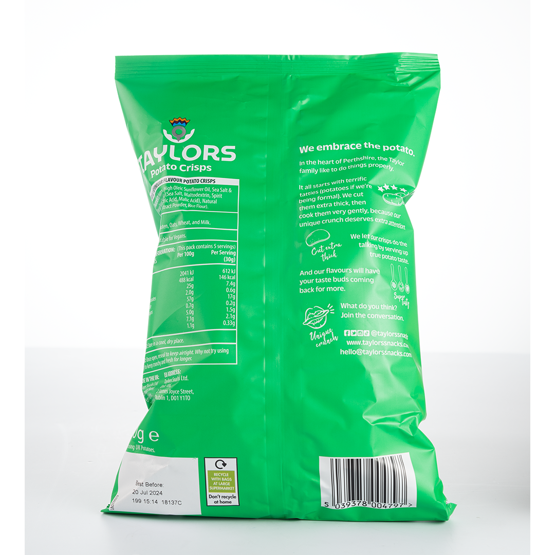 Taylors Sea Salt & Vinegar Potato Crisps 150g