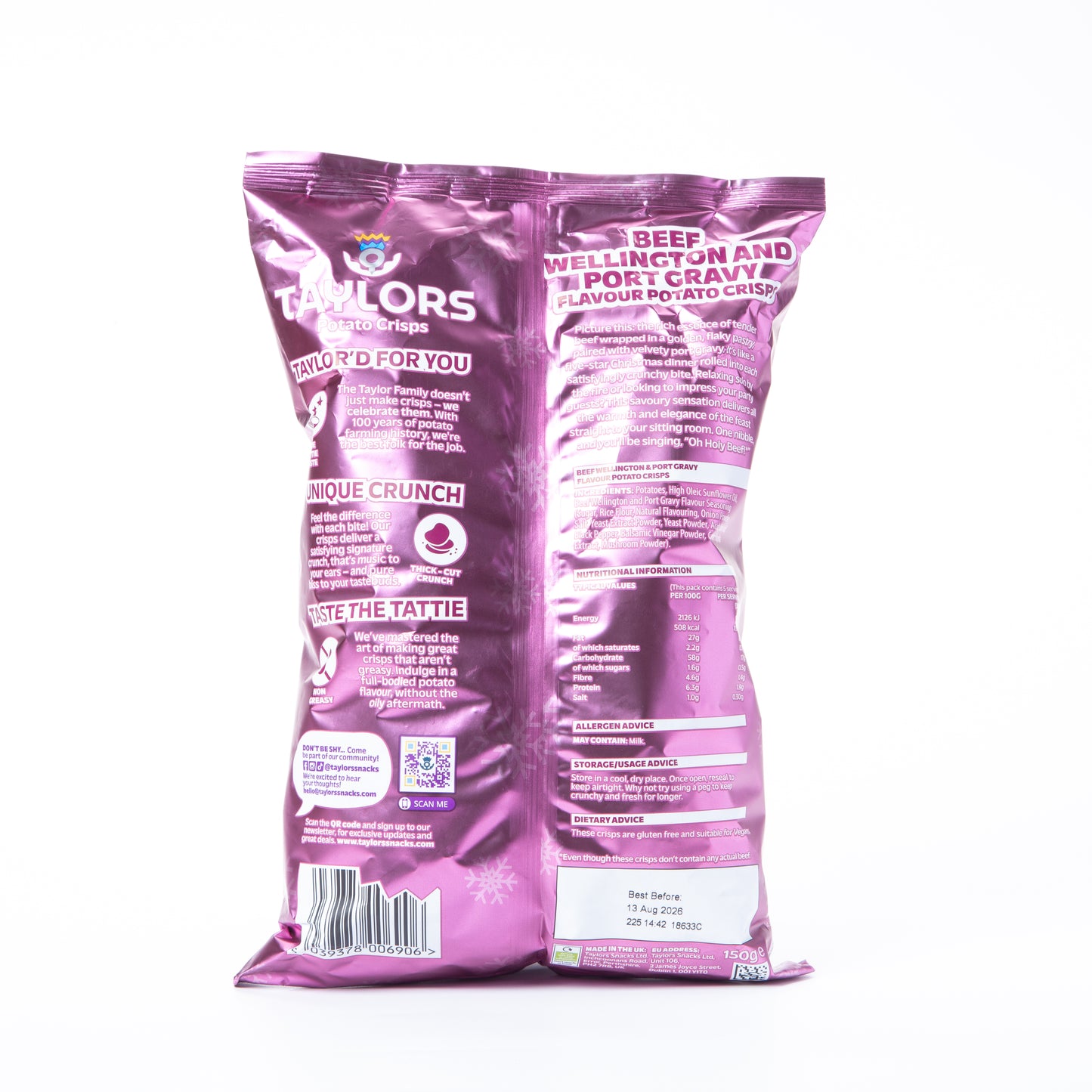 Taylors Beef Wellington and Port Gravy Potato Crisps 150g