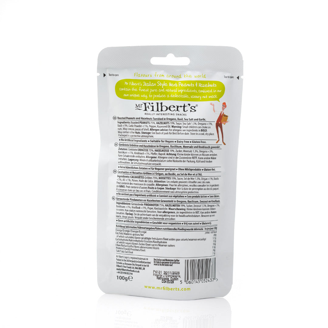 Mr. Filberts Italian Herb Peanuts and Hazelnuts 100g