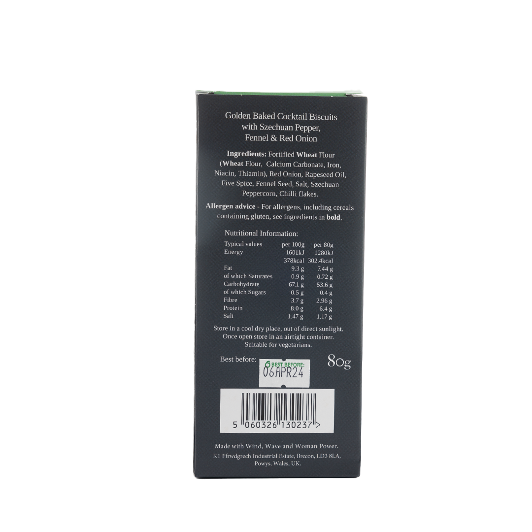 Cradoc's Szechuan Pepper Fennel & Red Onion Crackers 80g