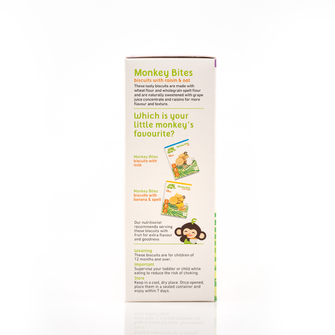 Little Freddie Monkey Bites Raisin & Oat Biscuits (20g x 4 packs)