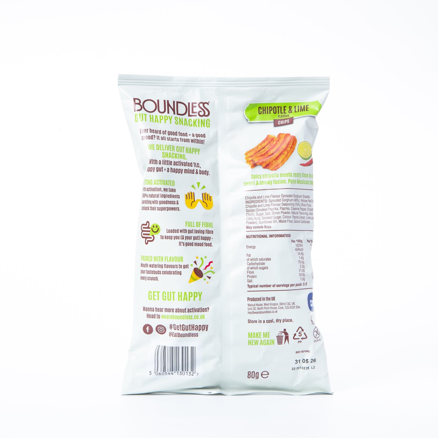 Boundless Chipotle and Lime Flavour Chips 80g