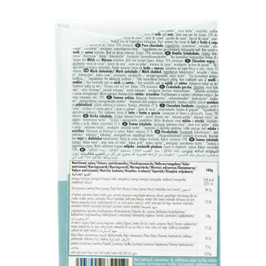 Foodies Planet 72% Dark Chocolate 100g