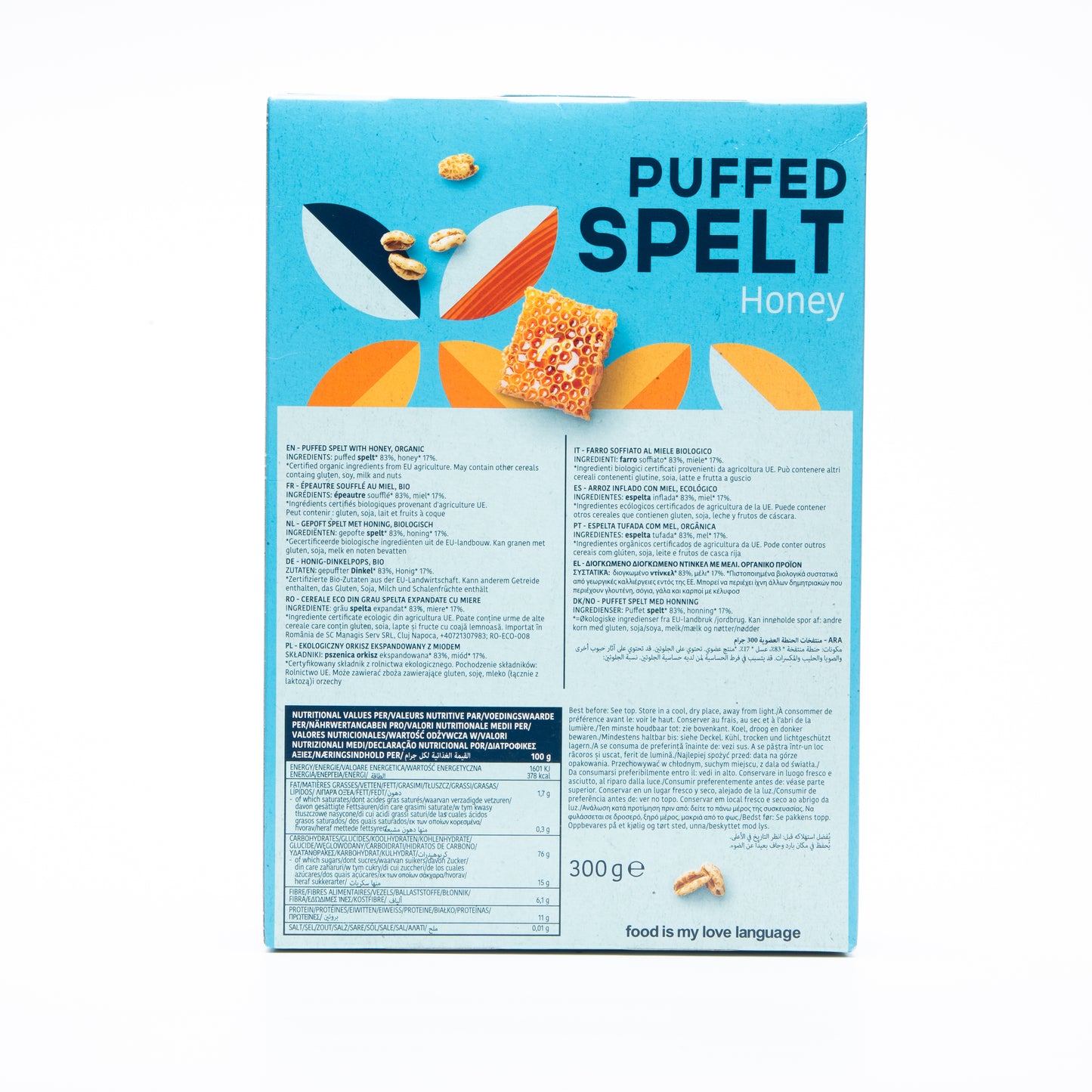 Turtle Puffed Spelt Honey Cereals 300g