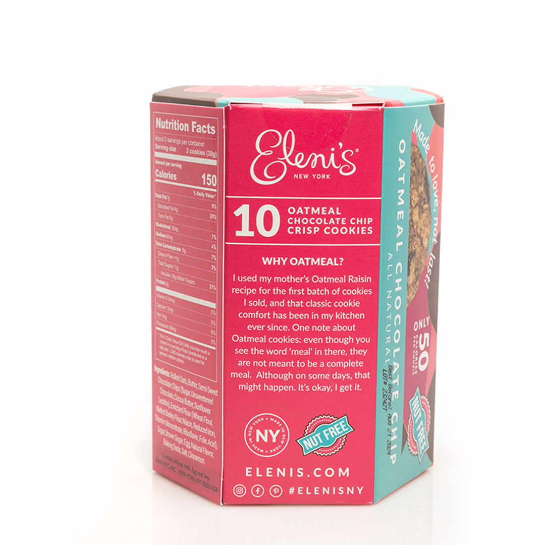 Eleni's Oatmeal Chocolate Chip Gourmet Crisp Cookies 100g