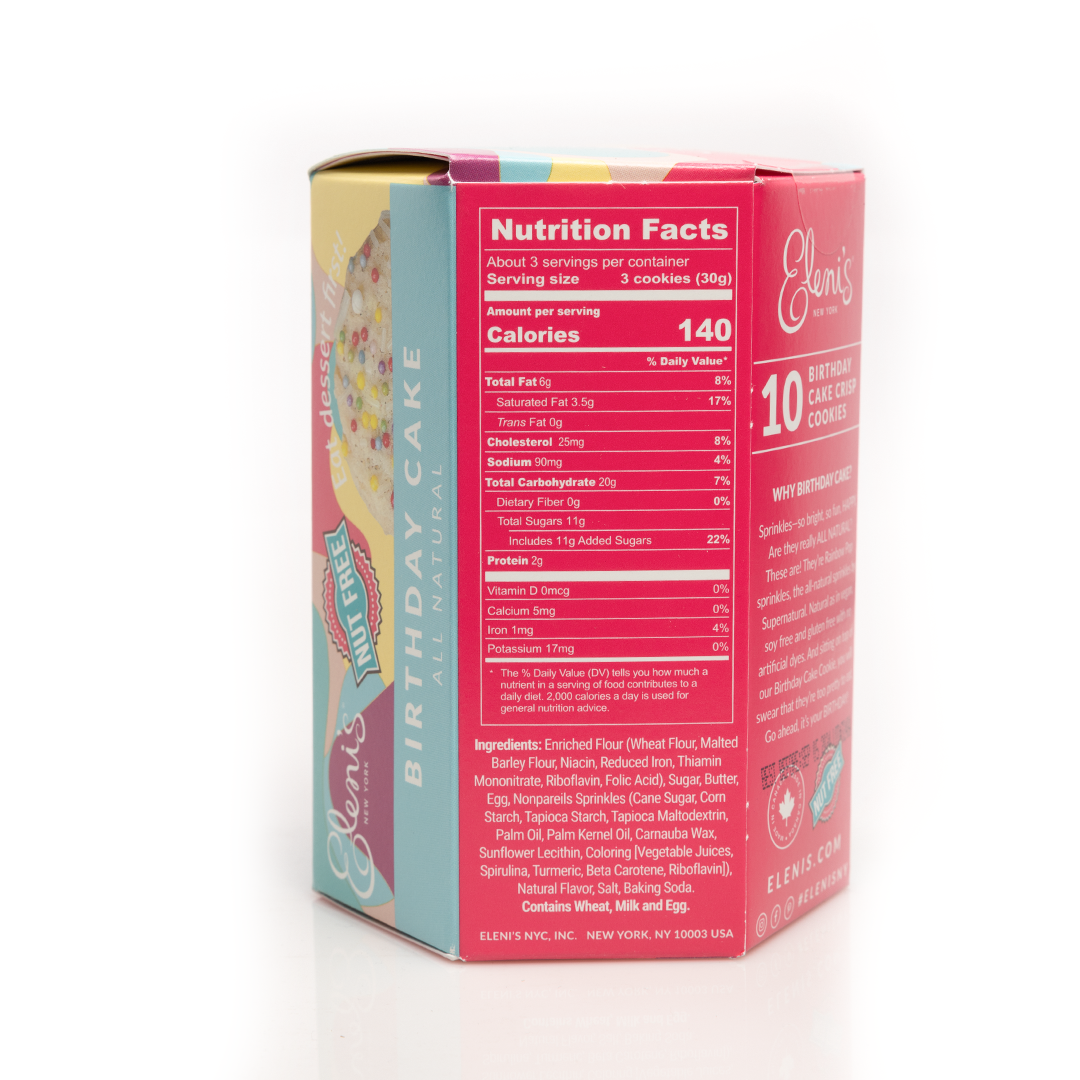 Eleni's Birthday Cake Gourmet Crisp Cookies 100g