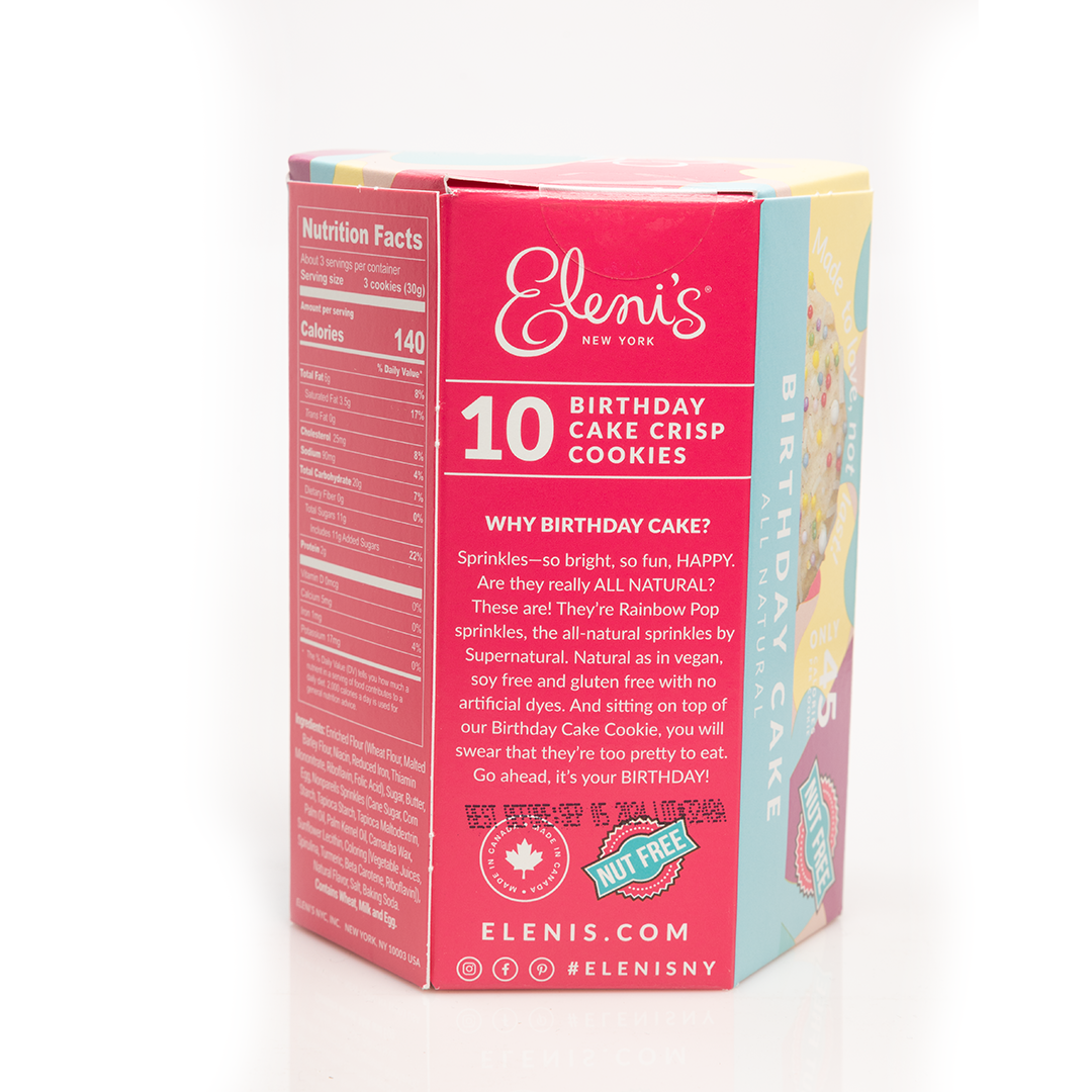 Eleni's Birthday Cake Gourmet Crisp Cookies 100g