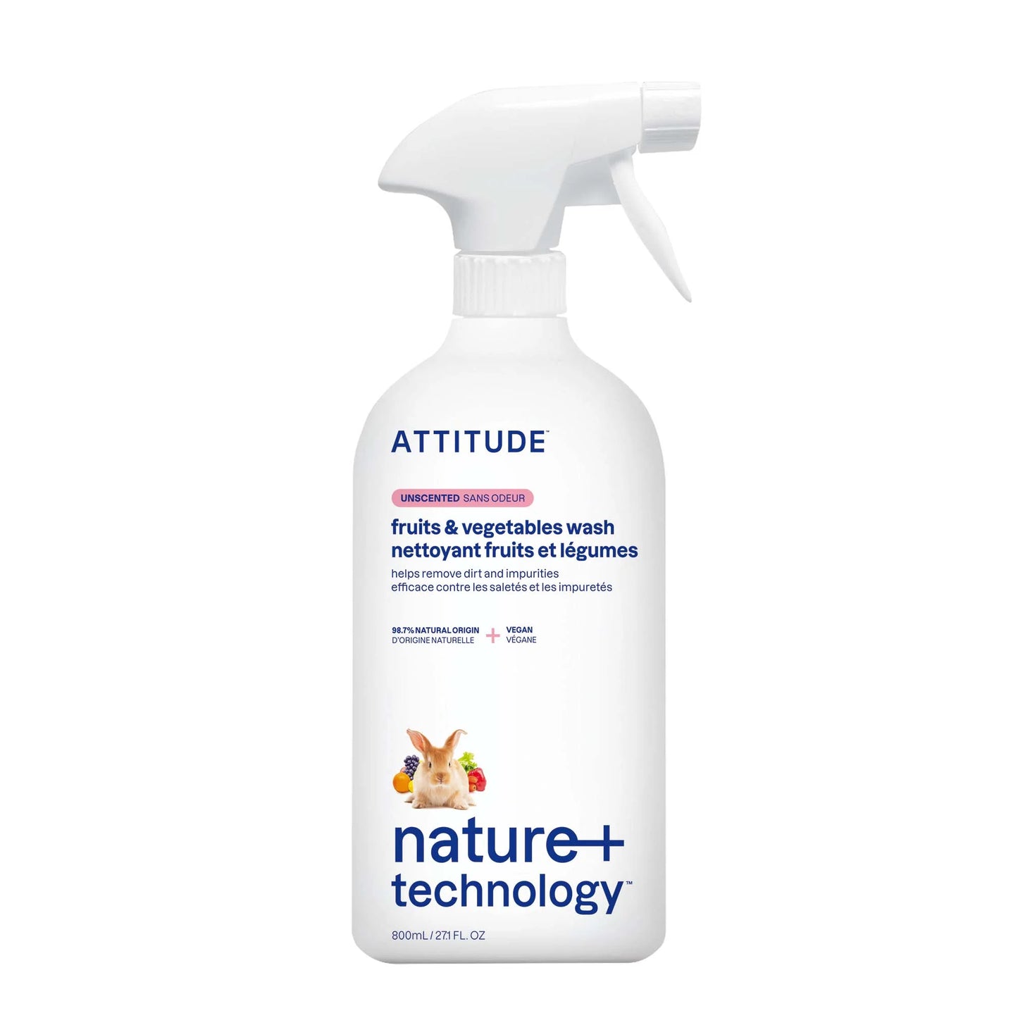 Attitude Fruit & Vegetable Wash Unscented 800ml