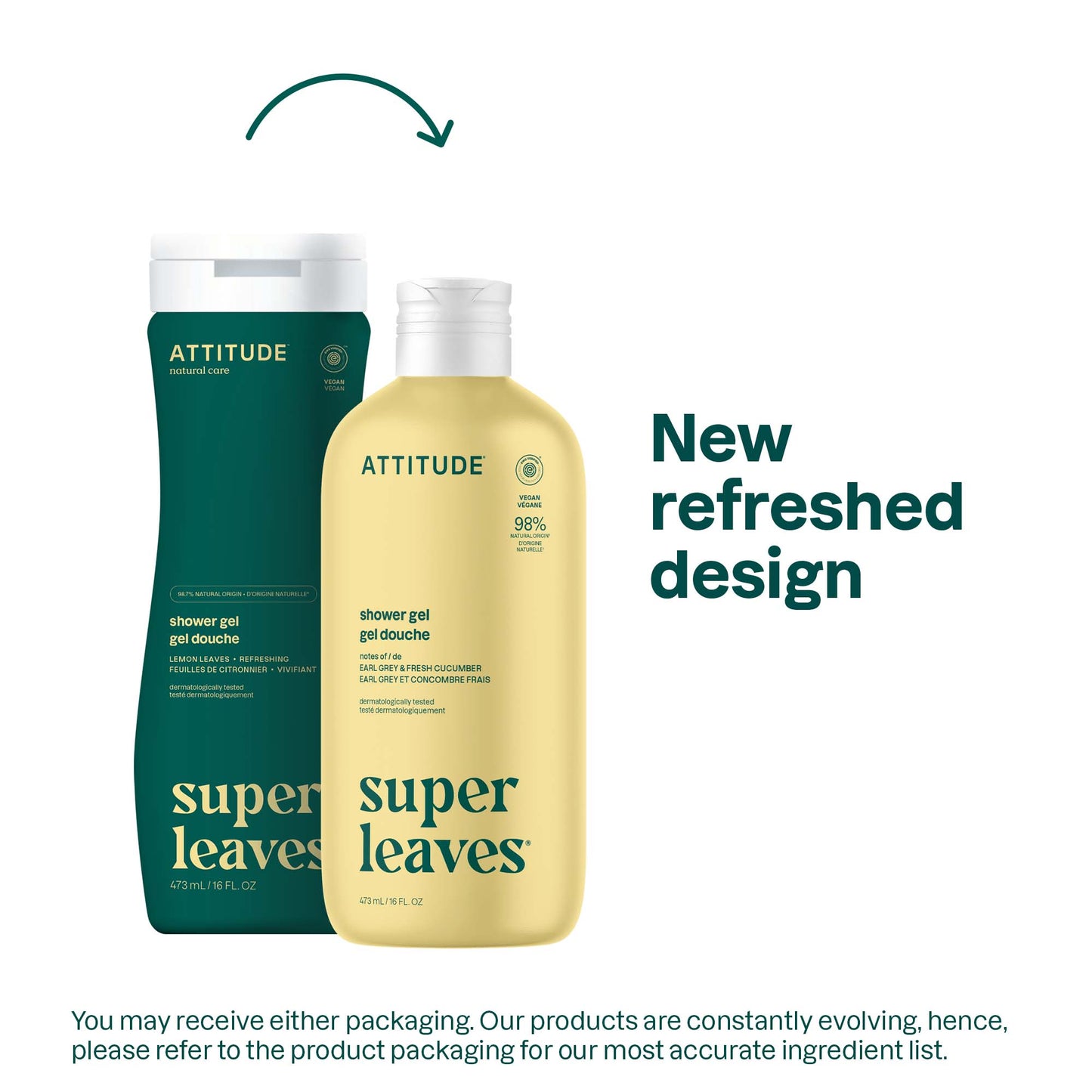 Attitude Super Leaves Shower Gel Earl Grey and Fresh Cucumber 473ml