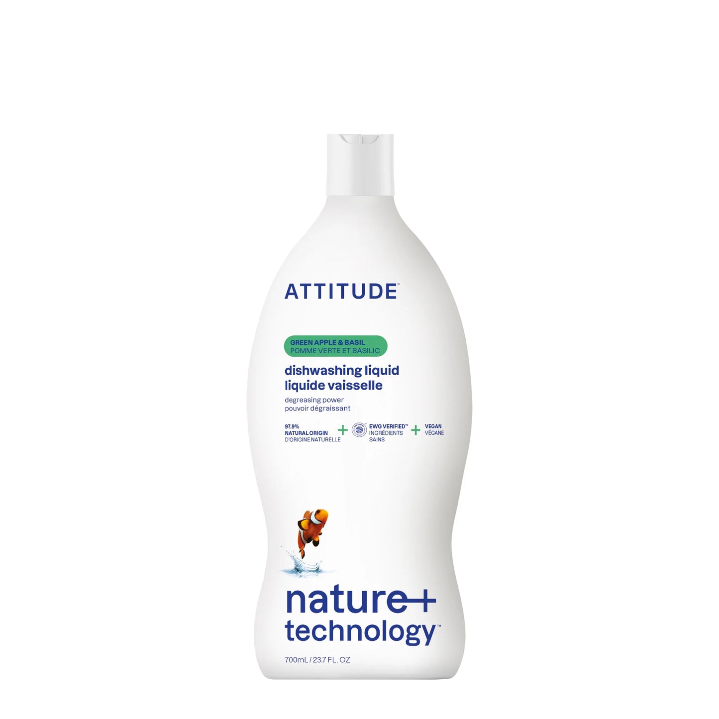 Attitude Dishwashing Liquid Green Apple & Basil 700ml