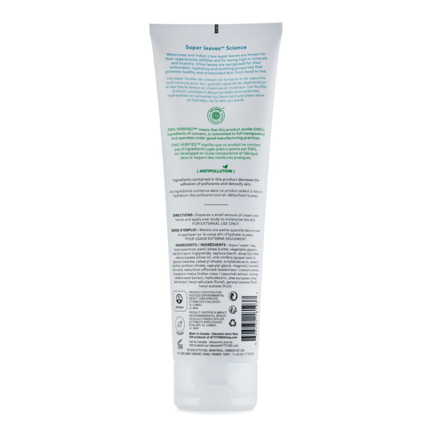Attitude Super Leaves Nourishing Olive Leaves Body Cream 240ml