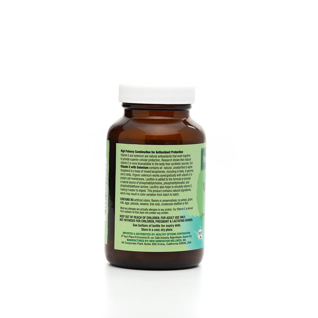 Healthy Options Vitamin E with Selenium 60 Capsules