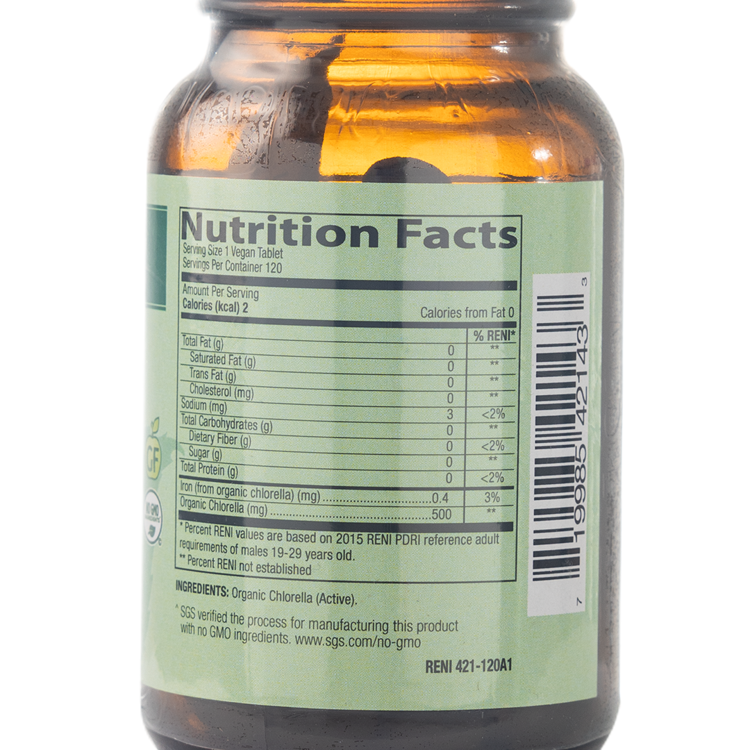 Healthy Options Organic Chlorella 120 Vegan Tablets